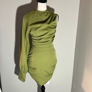 PRETTY LITTLE THING Sage Green One Sleeve Dress